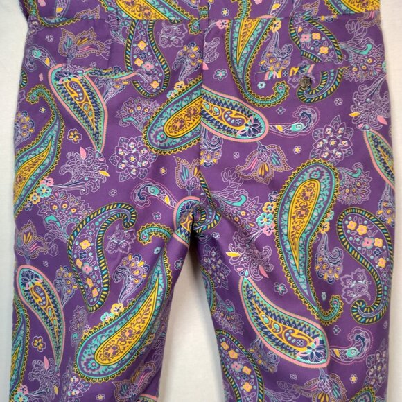 Loudmouth Golf Pants Men 40x32 Purple Pazeltine Paisley Floral Golfing Colorful - Picture 16 of 16